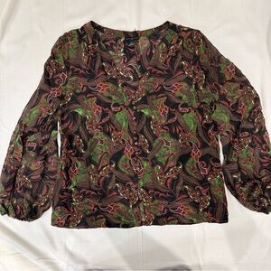 Club Monaco 100% Silk Paisley Blouse – Size S/P